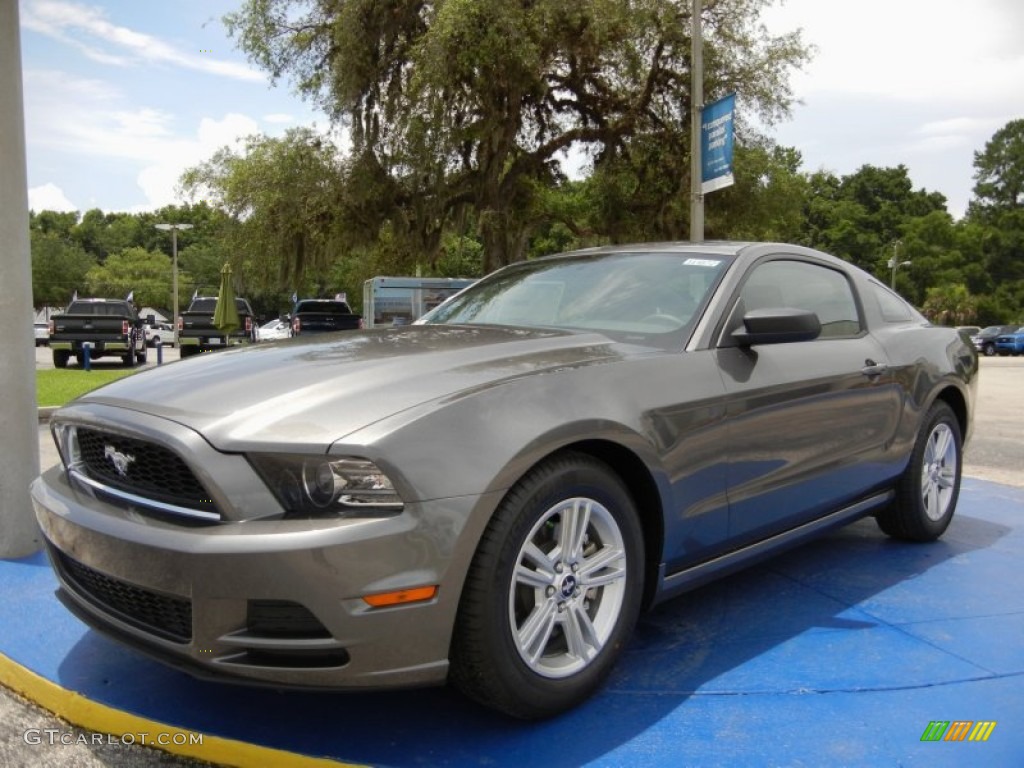 2014 Mustang V6 Premium Coupe - Sterling Gray / Charcoal Black photo #1