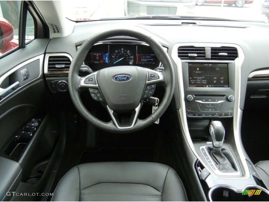 2014 Ford Fusion Energi SE Charcoal Black Dashboard Photo #95319259