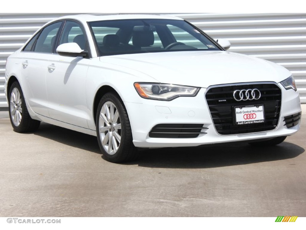 2014 A6 2.0T quattro Sedan - Glacier White Metallic / Black photo #1