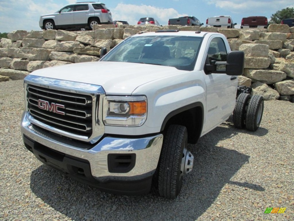 Summit White 2015 GMC Sierra 3500HD Work Truck Regular Cab Chassis Exterior Photo #95327695
