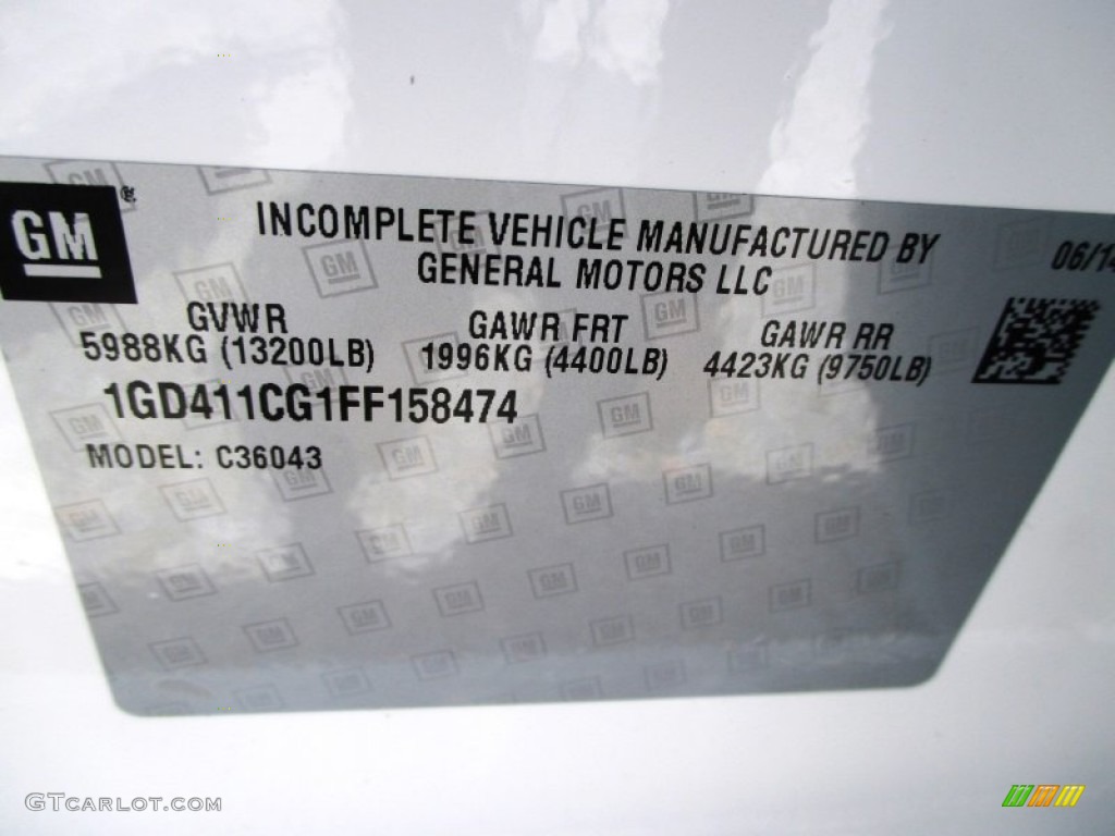 2015 GMC Sierra 3500HD Work Truck Crew Cab Chassis Info Tag Photos
