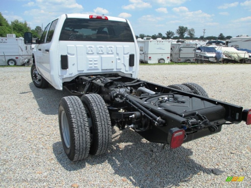 Summit White 2015 GMC Sierra 3500HD Work Truck Crew Cab Chassis Exterior Photo #95328133