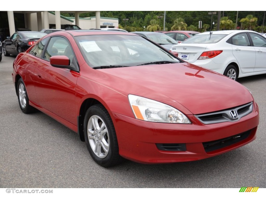 San Marino Red 2007 Honda Accord EX Coupe Exterior Photo #95329045