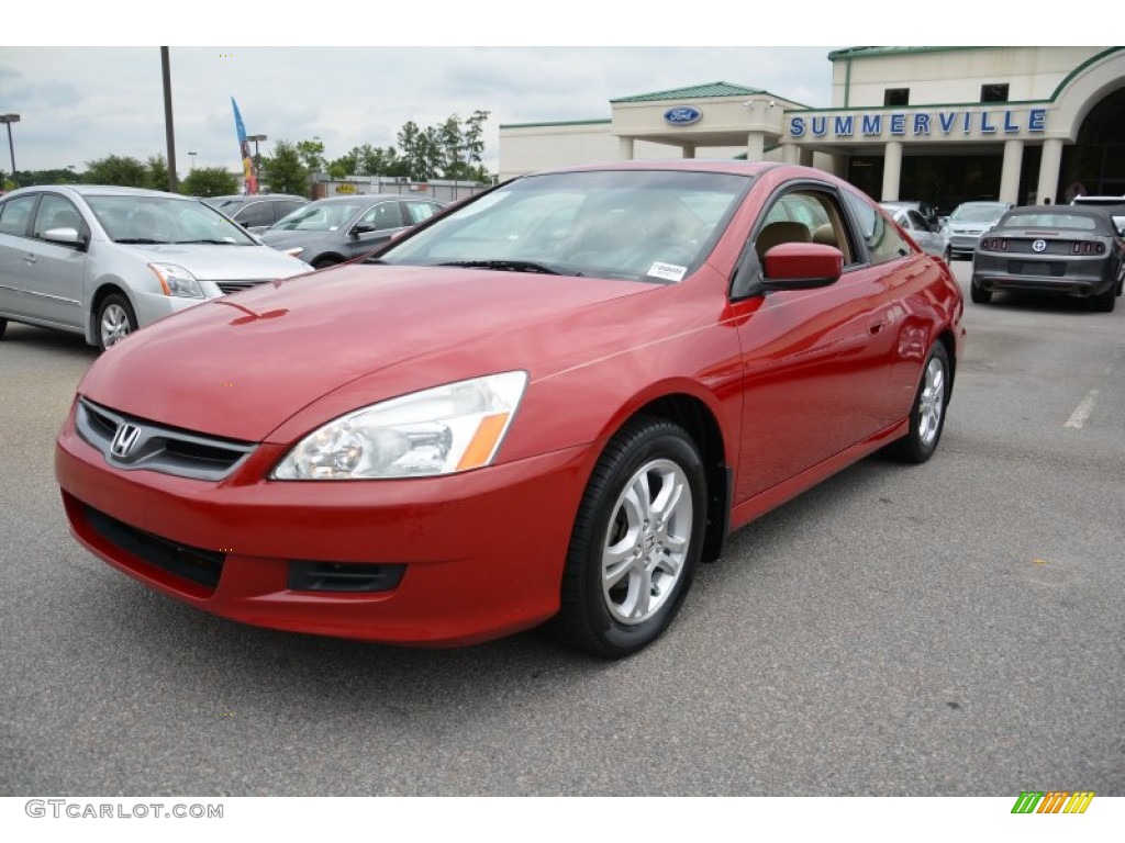 2007 Accord EX Coupe - San Marino Red / Ivory photo #7