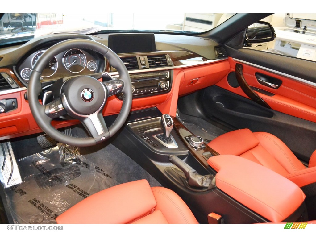 Coral Red Interior 2014 BMW 4 Series 435i Convertible Photo #95330407
