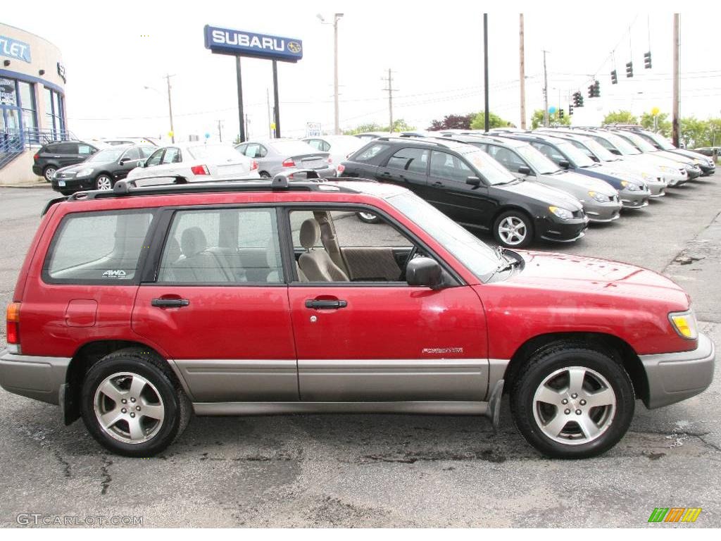 2000 Forester 2.5 S - Canyon Red Pearl / Beige photo #4
