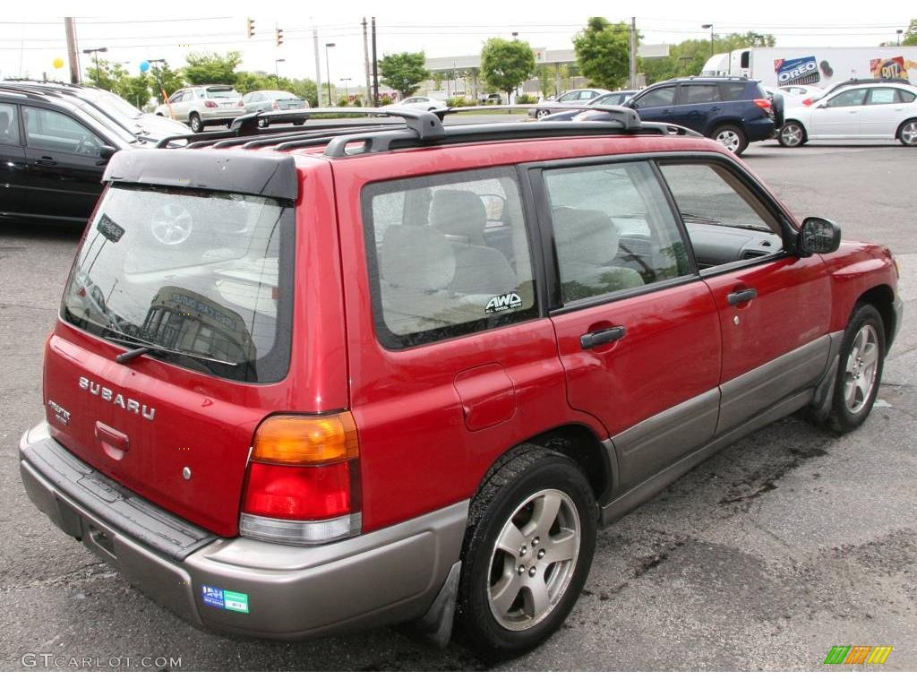 2000 Forester 2.5 S - Canyon Red Pearl / Beige photo #5