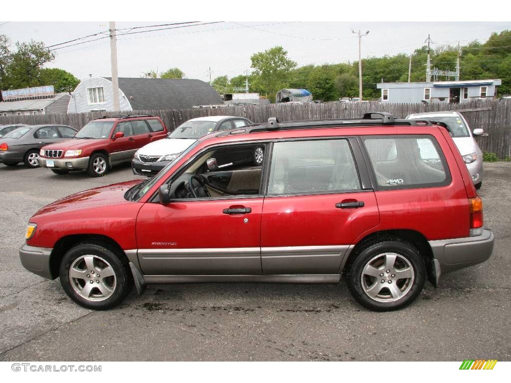 2000 Forester 2.5 S - Canyon Red Pearl / Beige photo #8