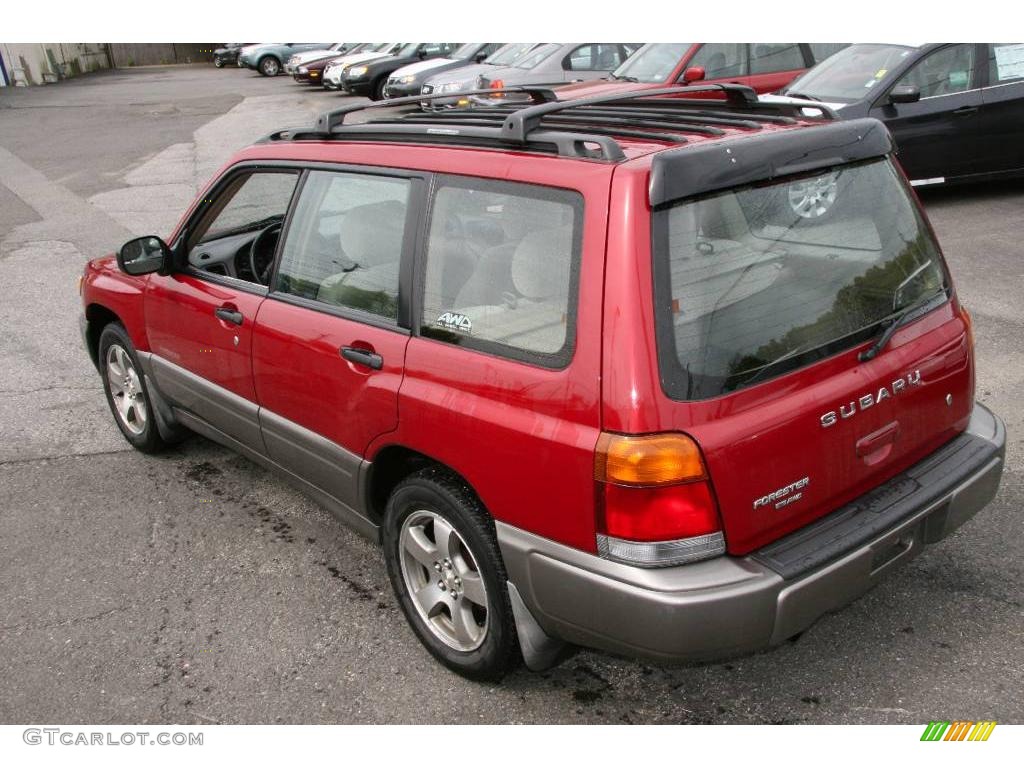 2000 Forester 2.5 S - Canyon Red Pearl / Beige photo #9