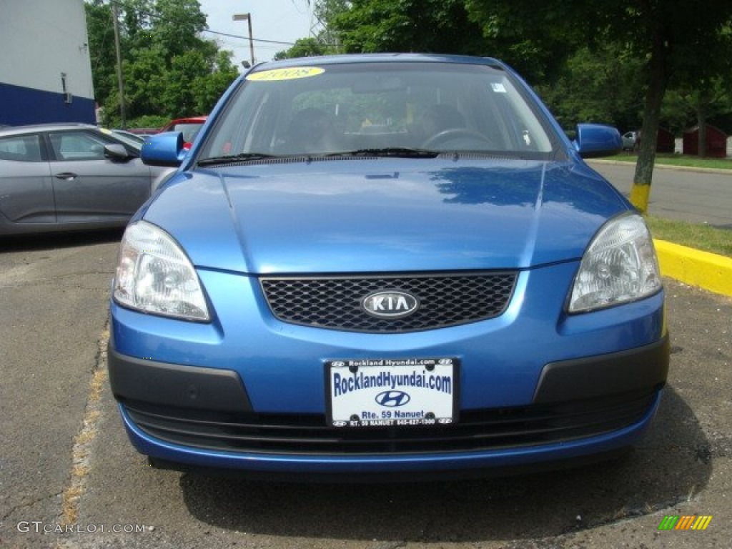 2008 Rio LX Sedan - Sapphire Blue / Gray photo #2