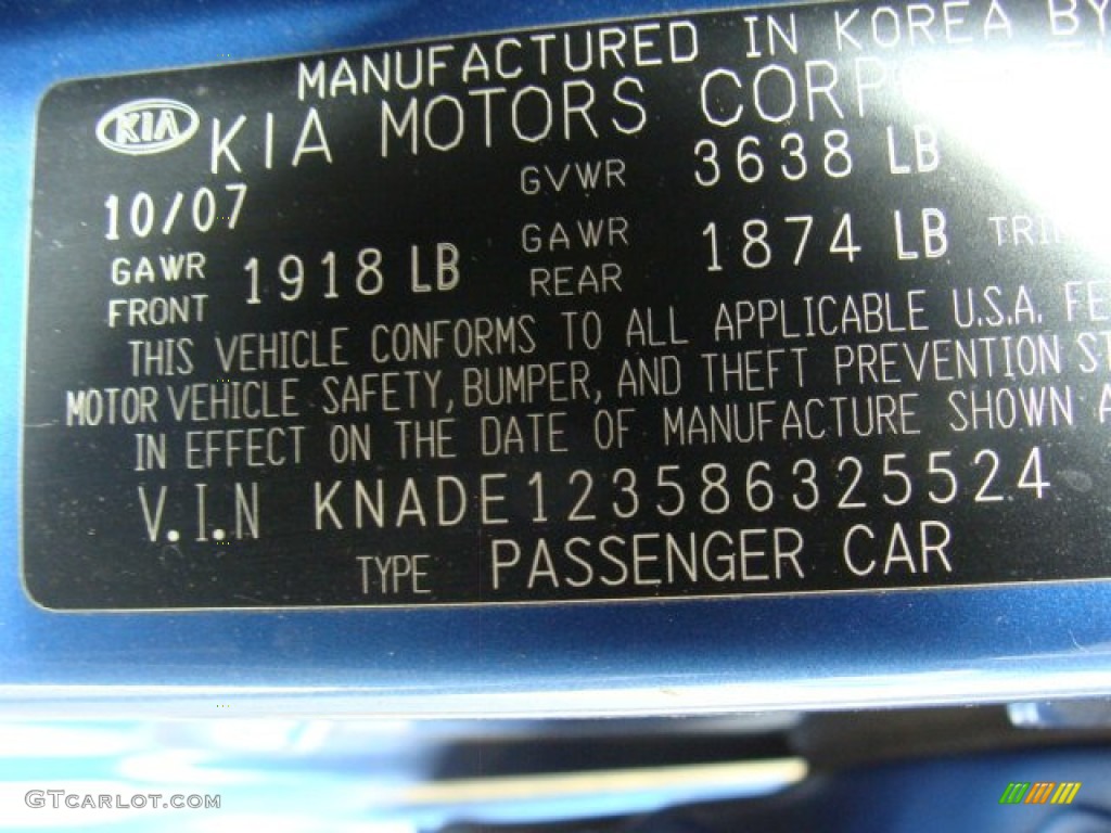 2008 Rio LX Sedan - Sapphire Blue / Gray photo #28