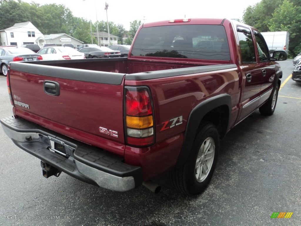 2005 Sierra 1500 SLT Crew Cab 4x4 - Sport Red Metallic / Dark Pewter photo #3