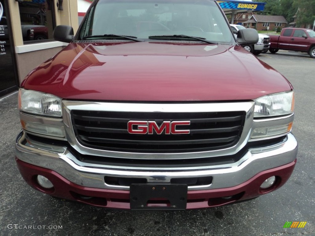 2005 Sierra 1500 SLT Crew Cab 4x4 - Sport Red Metallic / Dark Pewter photo #28