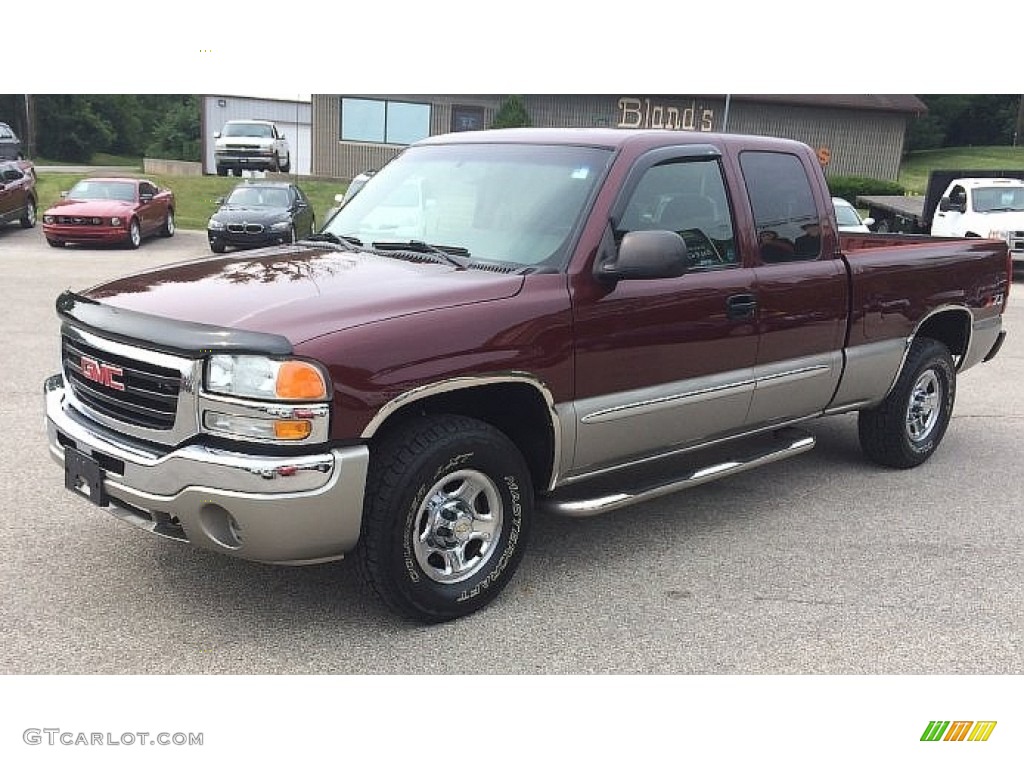 2003 Sierra 1500 SLE Extended Cab 4x4 - Dark Toreador Red Metallic / Dark Pewter photo #1