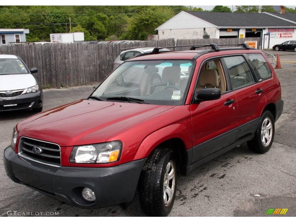 2004 Forester 2.5 X - Cayenne Red Pearl / Beige photo #1