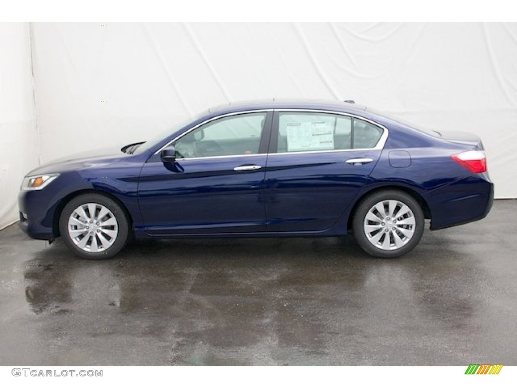 2014 Accord EX-L Sedan - Obsidian Blue Pearl / Gray photo #4