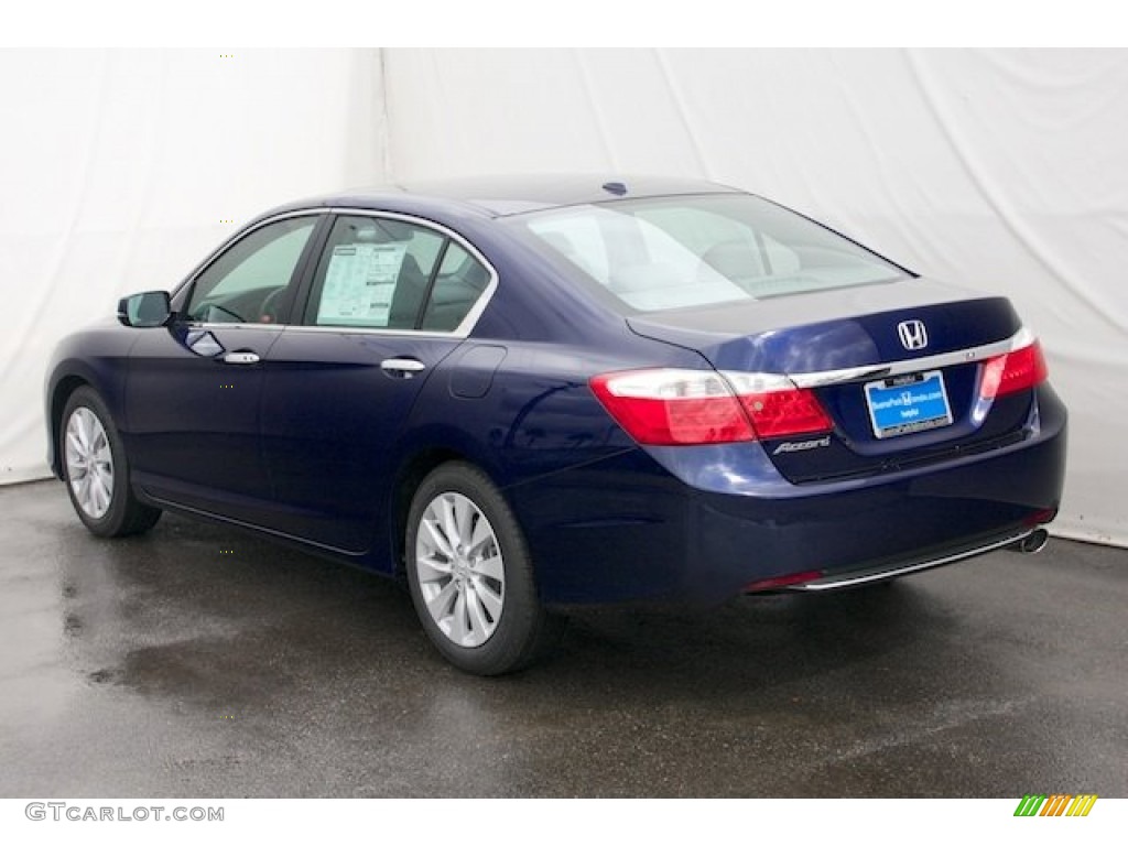 2014 Accord EX-L Sedan - Obsidian Blue Pearl / Gray photo #5