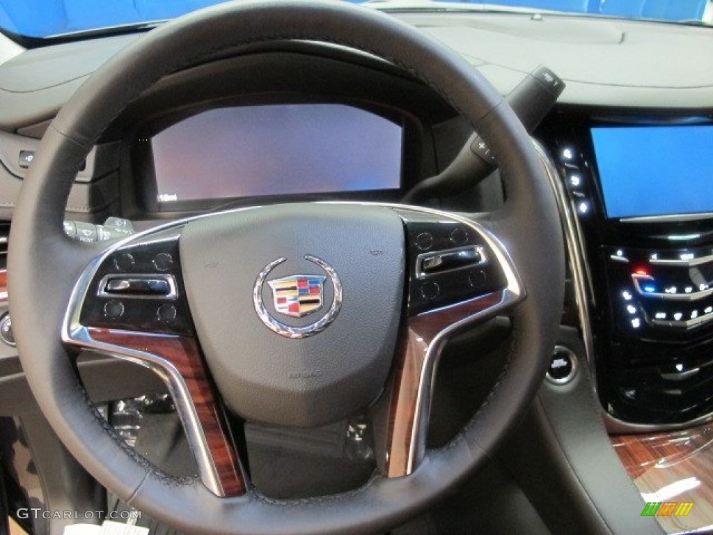 2015 Cadillac Escalade Luxury 4WD Jet Black Steering Wheel Photo #95346283
