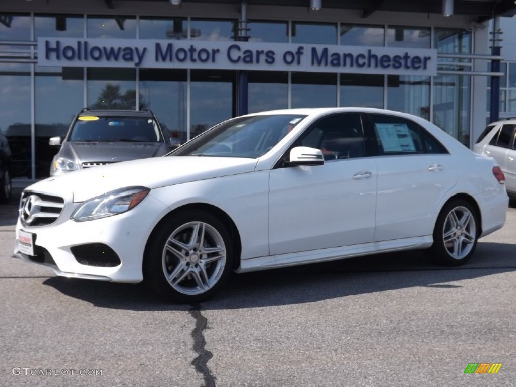 2014 E 350 4Matic Sport Sedan - Polar White / designo Mystic Red photo #1