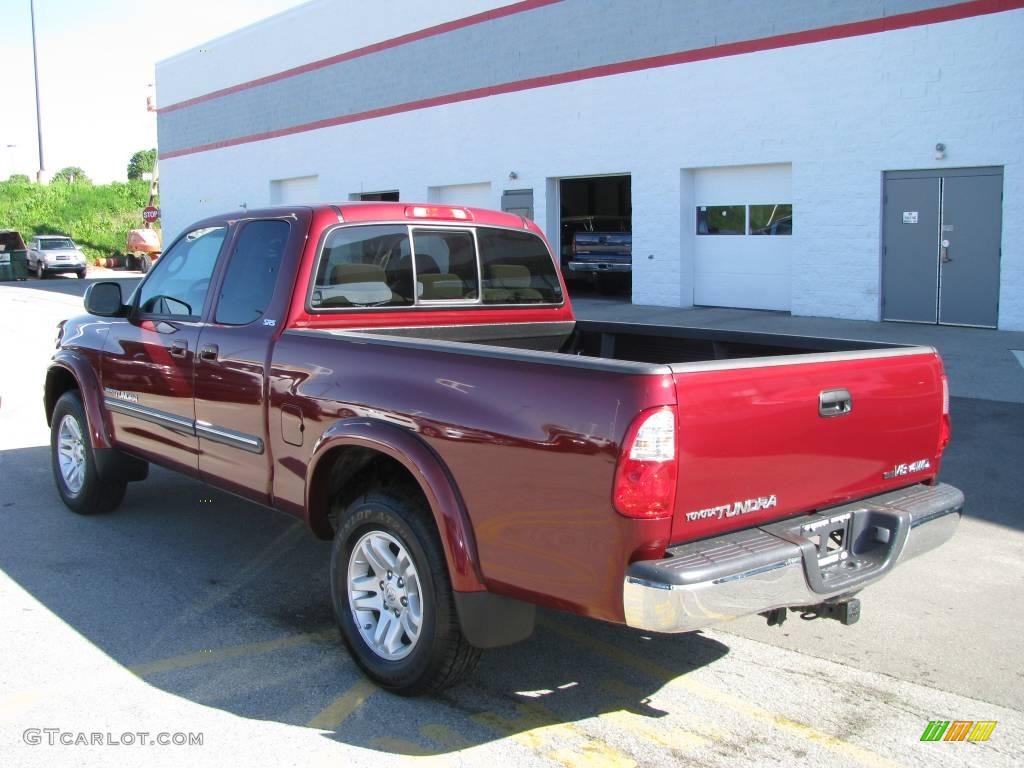 2005 Tundra SR5 Access Cab 4x4 - Salsa Red Pearl / Taupe photo #4