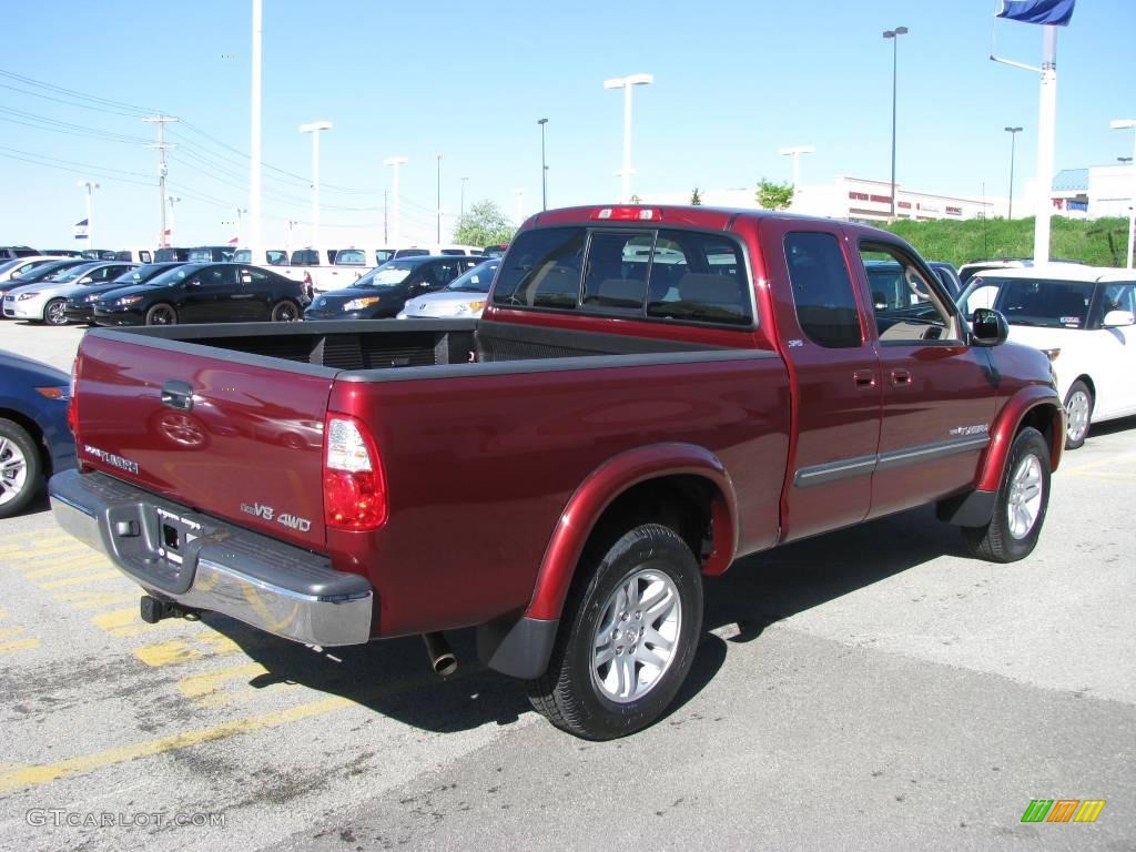 2005 Tundra SR5 Access Cab 4x4 - Salsa Red Pearl / Taupe photo #7