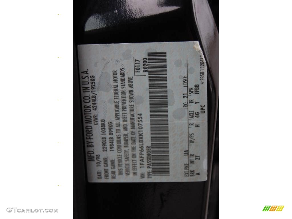 1999 Contour SE - Black / Graystone photo #14
