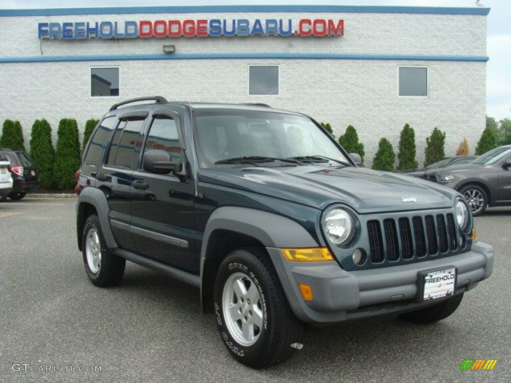 2005 Liberty Sport 4x4 - Deep Beryl Green Pearl / Khaki photo #1