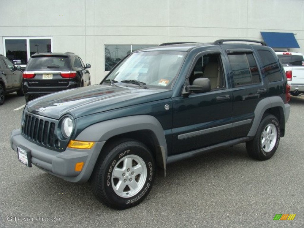 2005 Liberty Sport 4x4 - Deep Beryl Green Pearl / Khaki photo #3