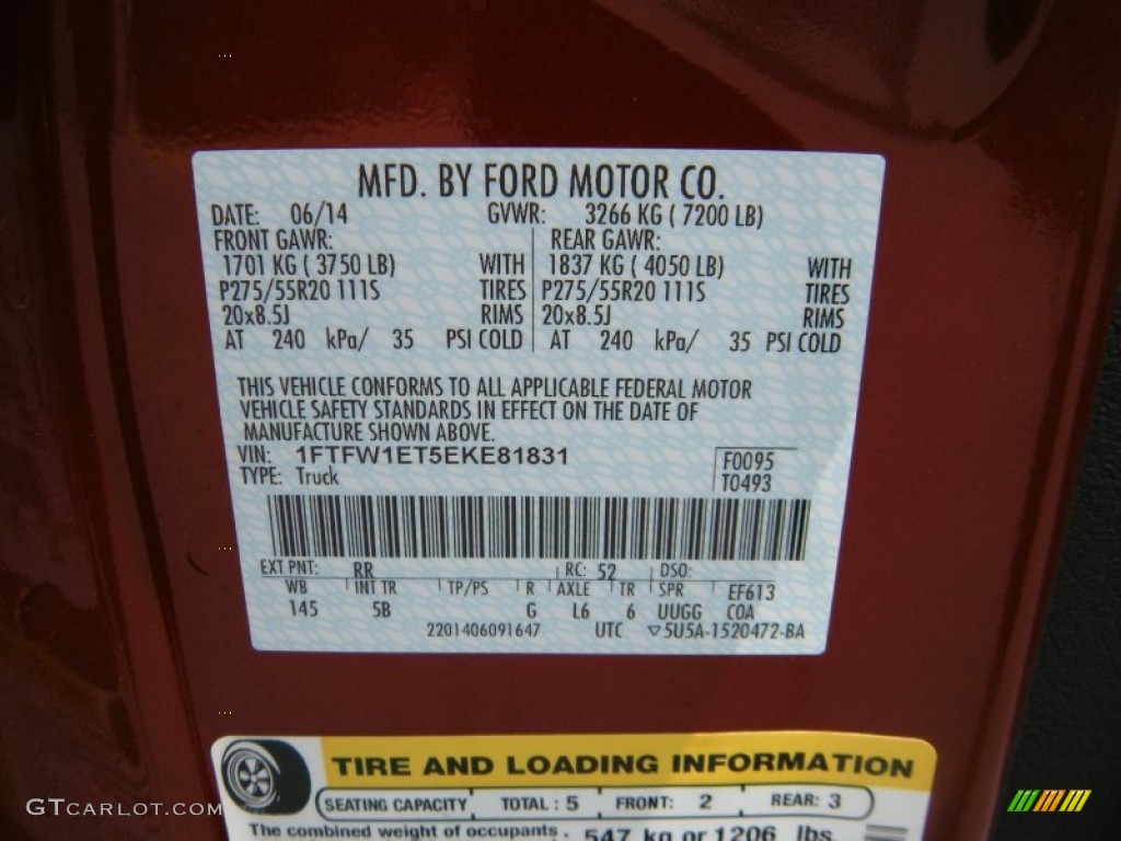 2014 F150 FX4 SuperCrew 4x4 - Ruby Red / Black photo #38