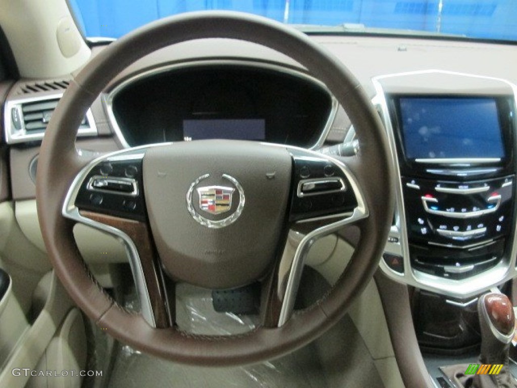 2014 Cadillac SRX Premium AWD Shale/Brownstone Steering Wheel Photo #95393465