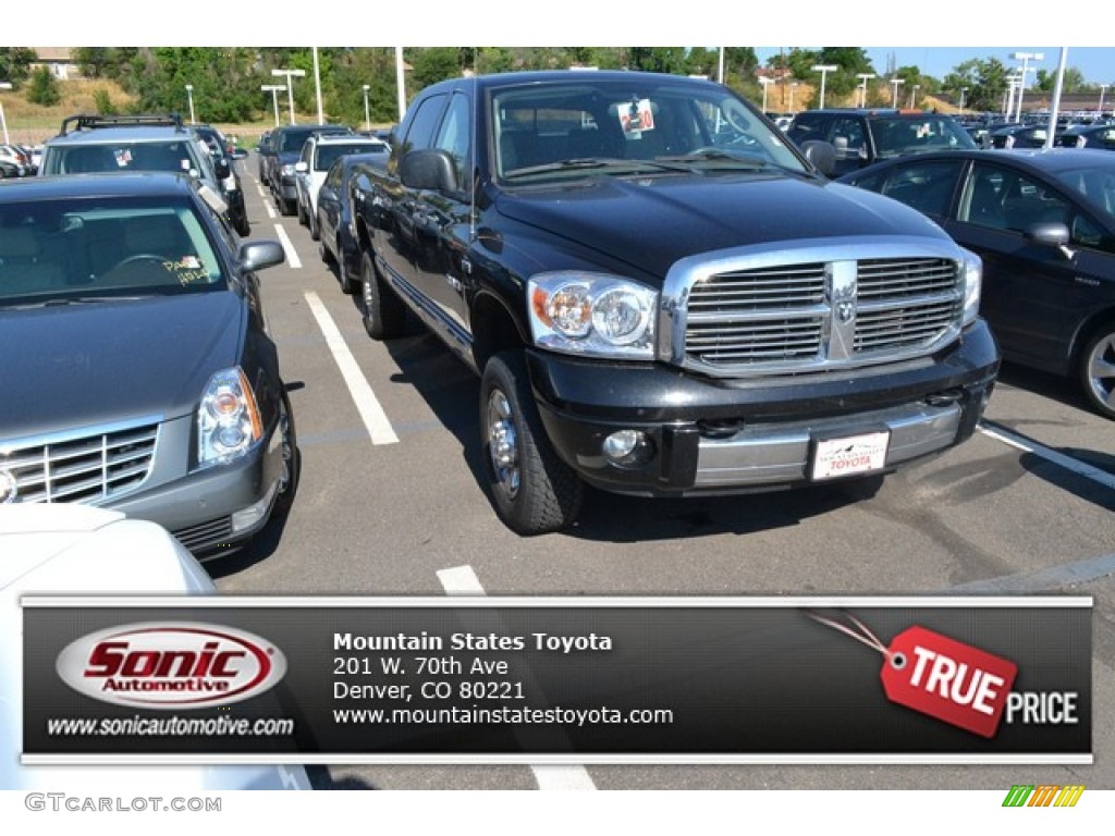 2008 Ram 1500 Laramie Mega Cab 4x4 - Brilliant Black Crystal Pearl / Medium Slate Gray photo #1