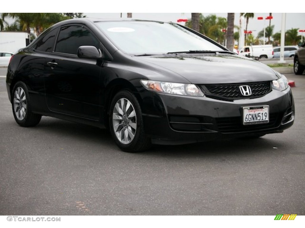 2009 Civic EX Coupe - Crystal Black Pearl / Black photo #1