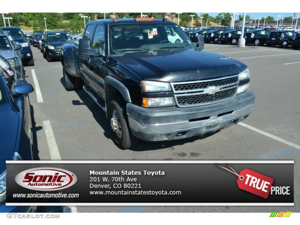 2006 Silverado 3500 LT Crew Cab 4x4 Dually - Black / Medium Gray photo #1