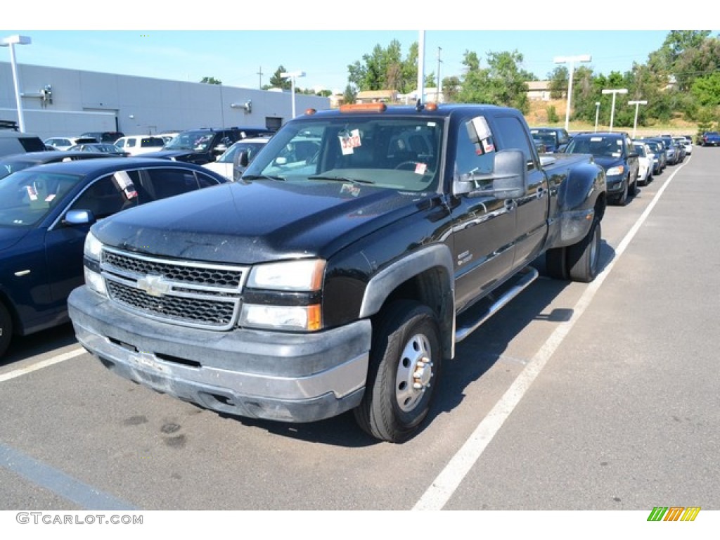 2006 Silverado 3500 LT Crew Cab 4x4 Dually - Black / Medium Gray photo #4
