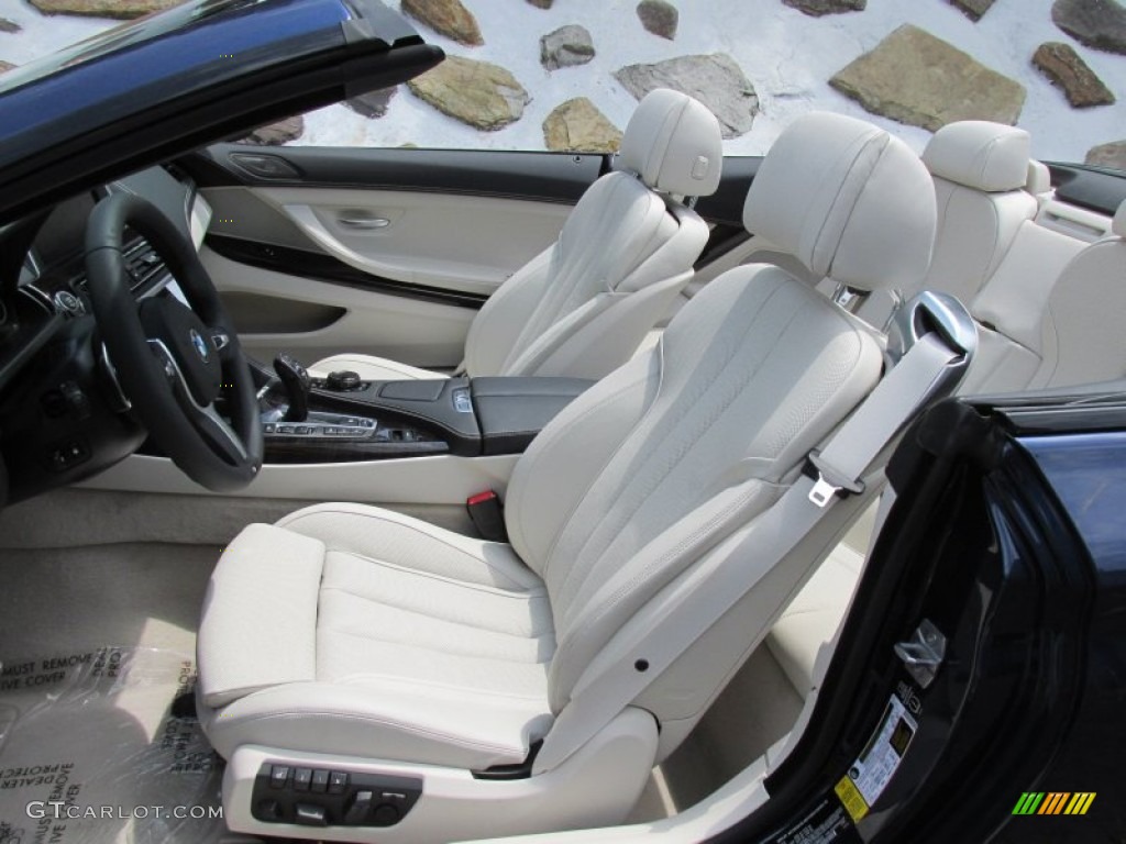 BMW Individual Opal White Full Merino Leather Interior 2015 BMW 6 Series 650i xDrive Convertible Photo #95398850