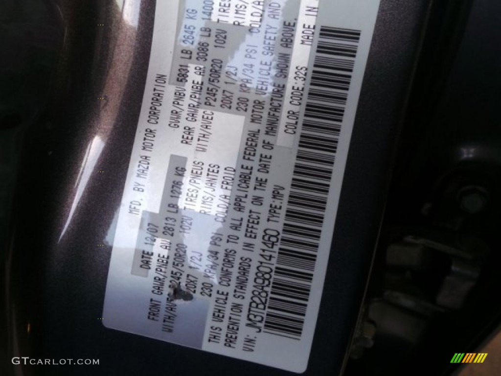 2008 CX-9 Grand Touring - Galaxy Gray Mica / Black photo #42