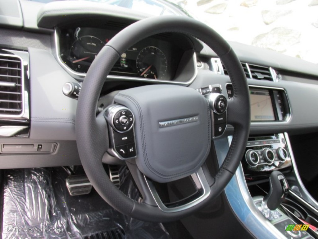 2014 Land Rover Range Rover Sport Autobiography Ebony/Lunar/Ebony Steering Wheel Photo #95399498
