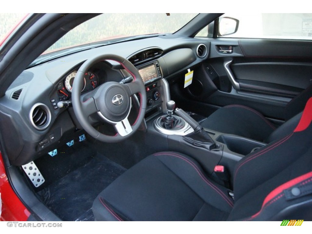 Black/Red Accents Interior 2014 Scion FR-S Standard FR-S Model Photo #95404736