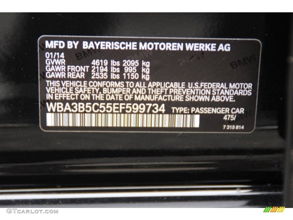 2014 3 Series Color Code 475 for Black Sapphire Metallic Photo #95405324