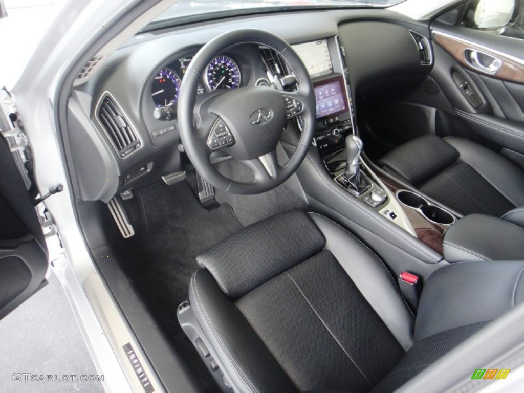 Graphite Interior 2014 Infiniti Q 50S Hybrid Photo #95408465