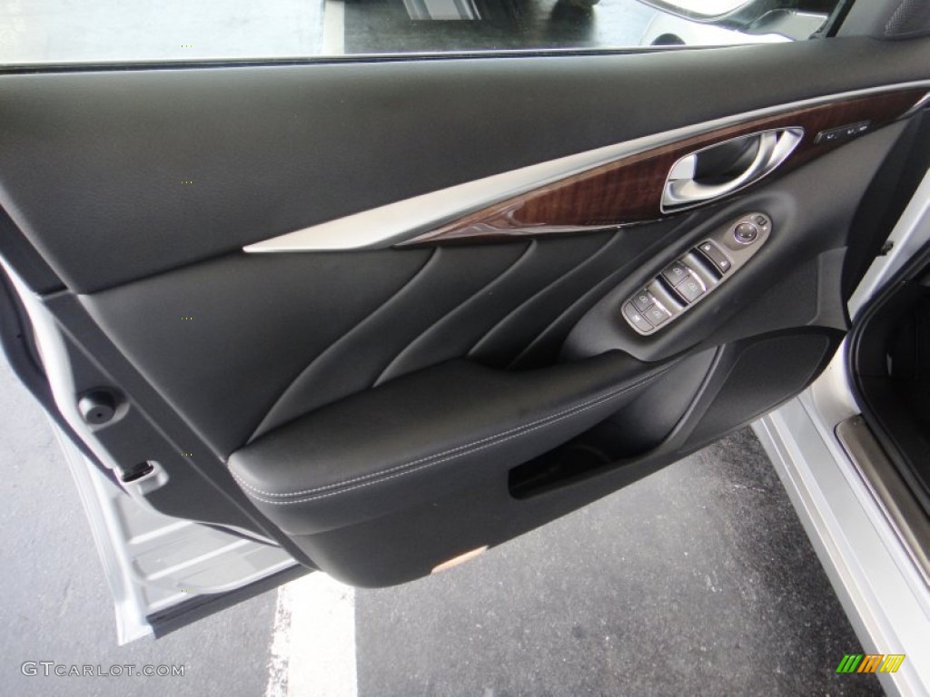 2014 Infiniti Q 50S Hybrid Graphite Door Panel Photo #95408507