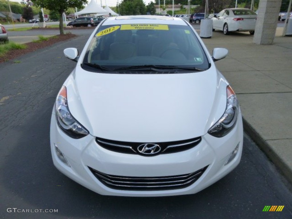 2012 Elantra Limited - Shimmering White / Beige photo #3