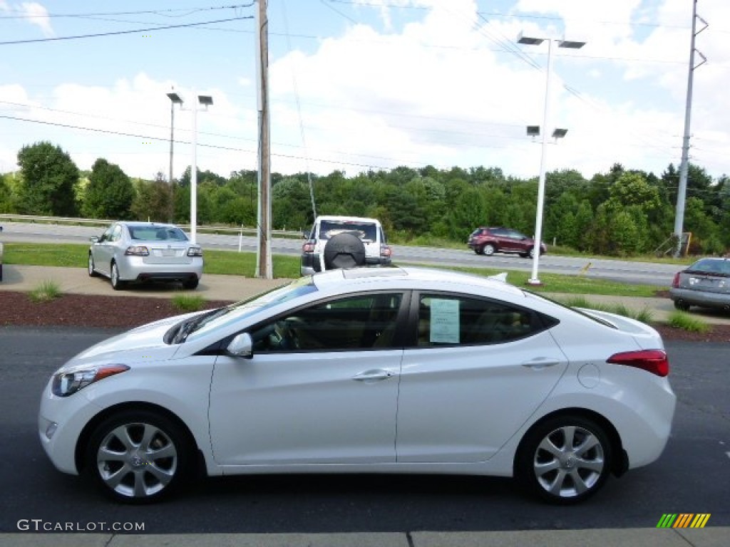 2012 Elantra Limited - Shimmering White / Beige photo #5