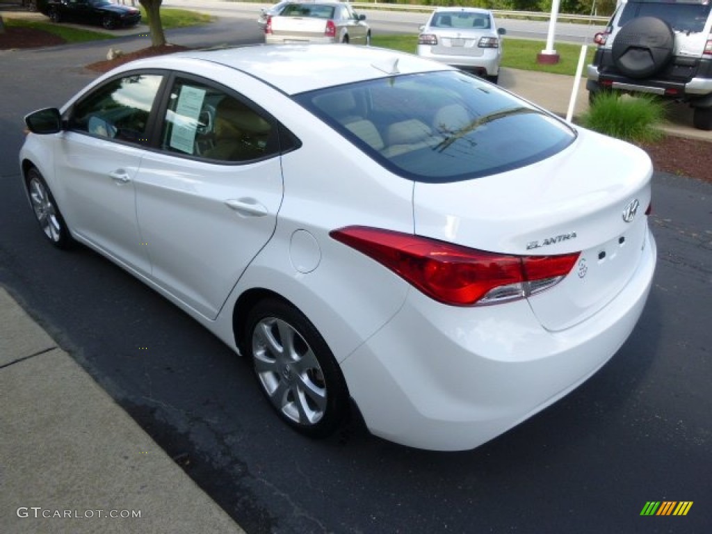 2012 Elantra Limited - Shimmering White / Beige photo #6