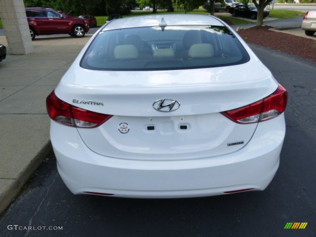 2012 Elantra Limited - Shimmering White / Beige photo #7