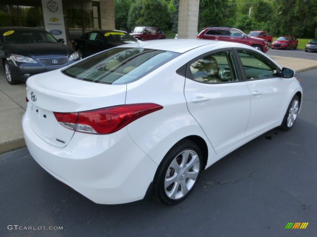 2012 Elantra Limited - Shimmering White / Beige photo #8