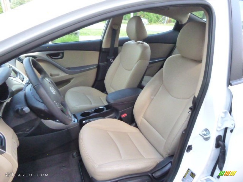2012 Elantra Limited - Shimmering White / Beige photo #10