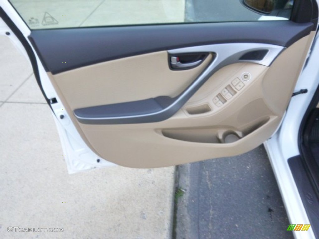 2012 Elantra Limited - Shimmering White / Beige photo #11