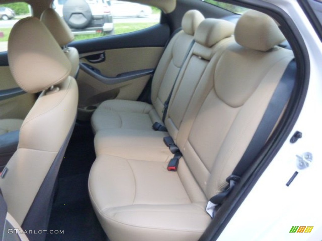 2012 Elantra Limited - Shimmering White / Beige photo #12
