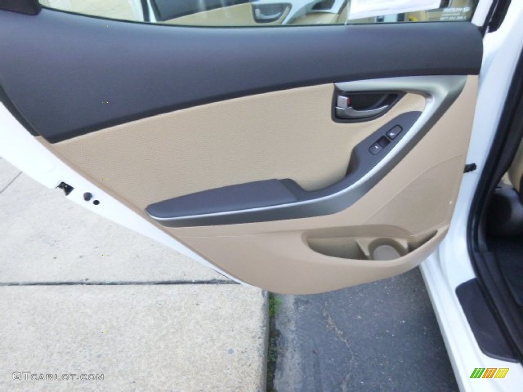 2012 Elantra Limited - Shimmering White / Beige photo #13